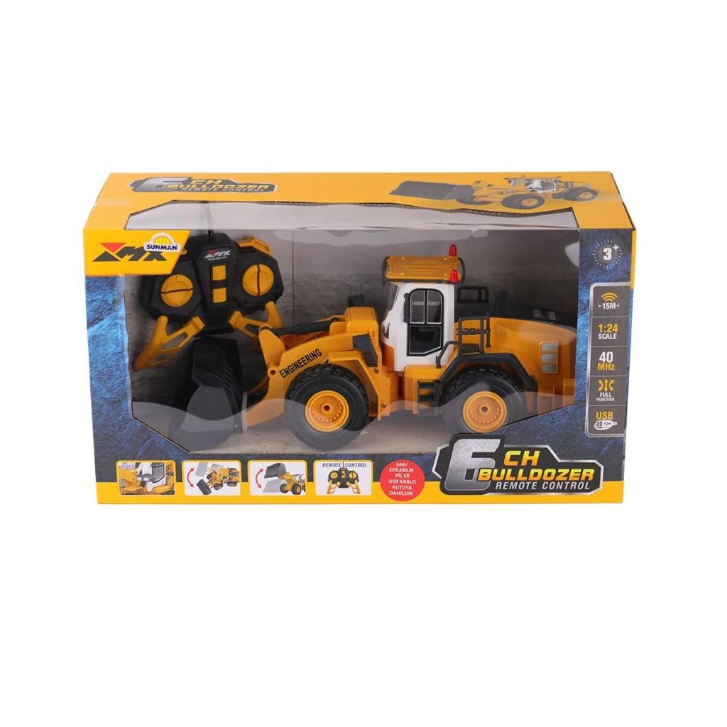 Çocuk Eğitici Gelişim 5088 SUN-1:24 IŞIKLI USB ŞARJZLI UZAKTAN KUMANDALI BULDOZER - Görsel 3