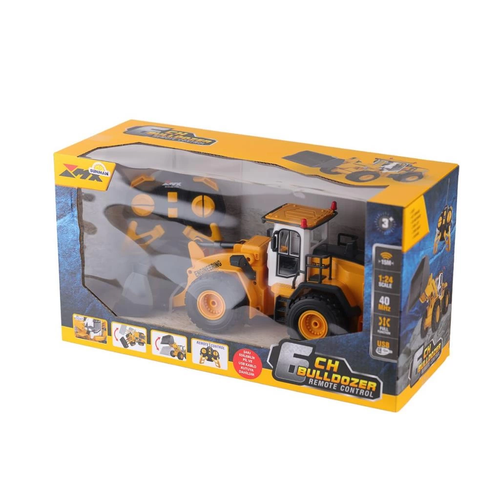Çocuk Eğitici Gelişim 5088 SUN-1:24 IŞIKLI USB ŞARJZLI UZAKTAN KUMANDALI BULDOZER - Görsel 4