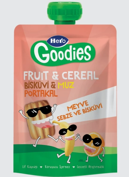 Çocuk Eğitici Gelişim Hero Goodies Muz Portakal Bisküvi Havuç 100 Gr