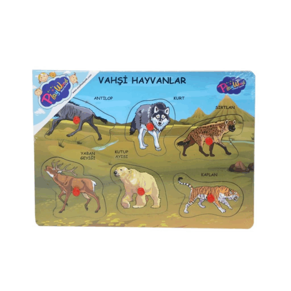 Çocuk ONY-328 329 Onyıl, Ahşap Tutmalı Vahşi Hayvanlar - Görsel 4