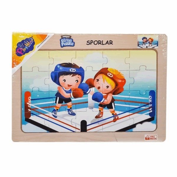 Çocuk ONY-85-86-87-88 Ahşap Eğitici Puzzle Sporlar -Onyıl - Görsel 2