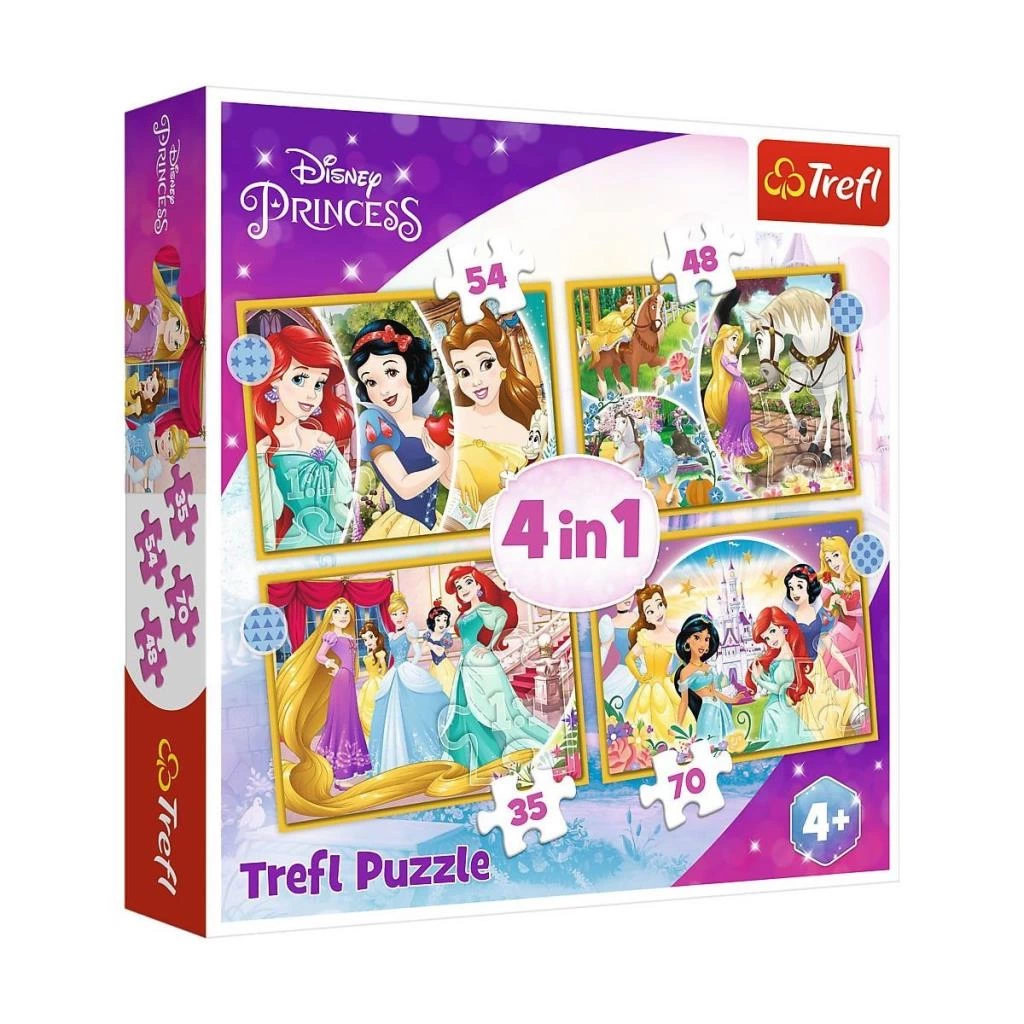 Çocuk PUZZLE-34385 Disney Princess 4IN1 Puzzle - Görsel 2