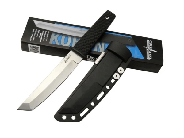 Cold Steel Aus 8a Kobun Tanto Outdoor / Av Bıçağı 25cm - Kılıflı, Kutulu, Siyah Plastik Sap