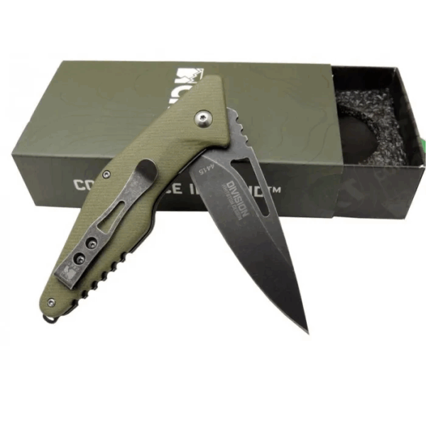 Crkt Dıvısıon 4415 Grn Kamp / Outdoor Çakı 21 Cm - Yarı Otomatik, Kemerlikli, Kutulu - Görsel 2