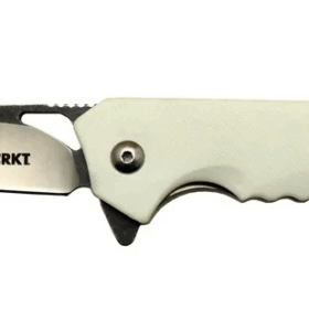 Crkt Muskie 202 Awy Beyaz Kamp / Outdoor Çakı 18cm - Yarı Otomatik, Kemerlikli, Kutulu