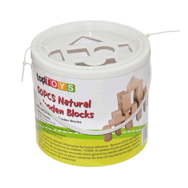Çocuk CS-8832 Natural Ahşap Blok Seti 50 Parça -Chiva