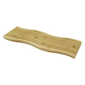 DALGALI KENAR  ÇİFT TARAF=DÜZ - DALGALI OYUK KANALLI AHŞAP BAMBU SUNUM TEPSİ 15X39X1.5CM (K0)
