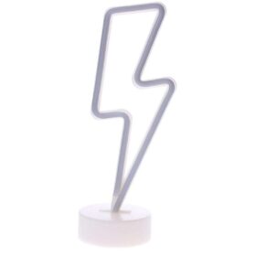 Dekoratif Şimşek Şeklinde Pilli Neon Led Lamba Süs Masa Lambası (K0)