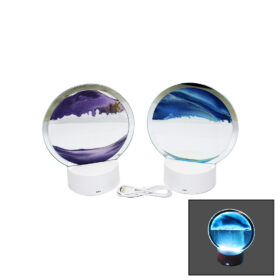 DEKORATİF LEDLİ HAREKETLİ RENKLİ SULU KUM PİLLİ - USB ŞARJLI (K0)