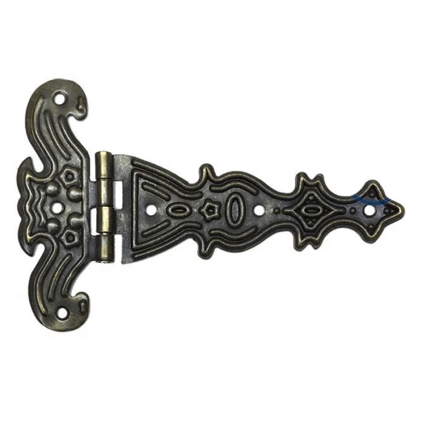 Dekoratif, Sac Tek Kuyruklu Menteşe - 69x102 Mm, Büyük, Antik, 1 Adet