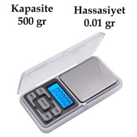 Dijital Hassas Elektronik Kuyumcu Cep Terazisi Tartı 500 gr /  0.1 gr (K0)
