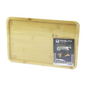DİKDÖRTGEN AHŞAP BAMBU SUNUM TEPSİ 24X36CM (K0)