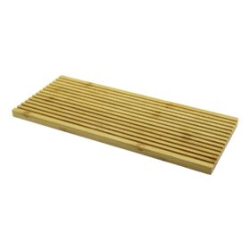 DİKDÖRTGEN ÇİFT TARAFLI=DÜZ - DALGALI OYUK KANALLI AHŞAP BAMBU SUNUM TEPSİ 17X39X1.5CM (K0)