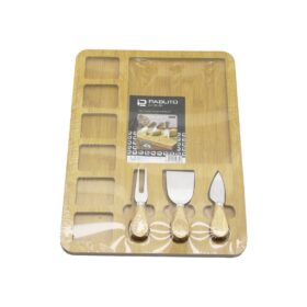 DİKDÖRTGEN  6+1 BÖLMELİ   MDF  KAHVALTI PEYNİR SUNUM PANOSU 3 BIÇAK=AHŞAP SAP 30X39.5CM (K0)