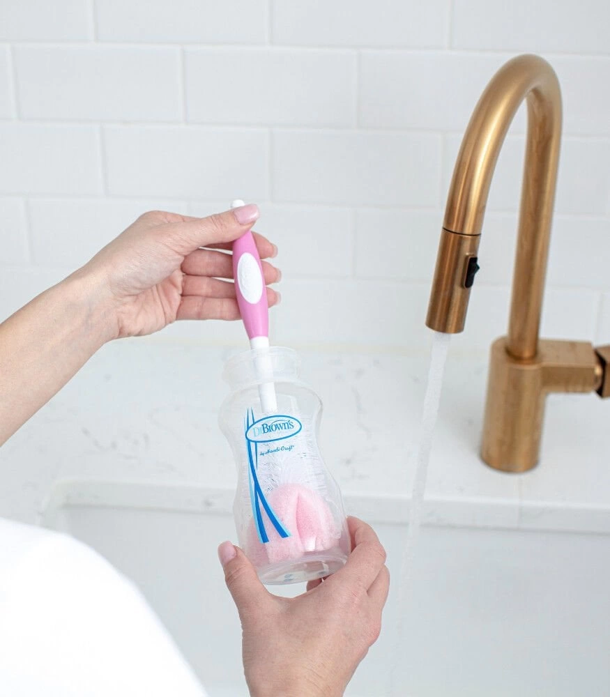 Dr Brown's Emzik ve Biberon Temizleme Fırçası Pembe - Görsel 3