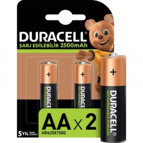 DURACELL 2500 MAH 2Lİ ŞARJLI KALEM PİL (K0)