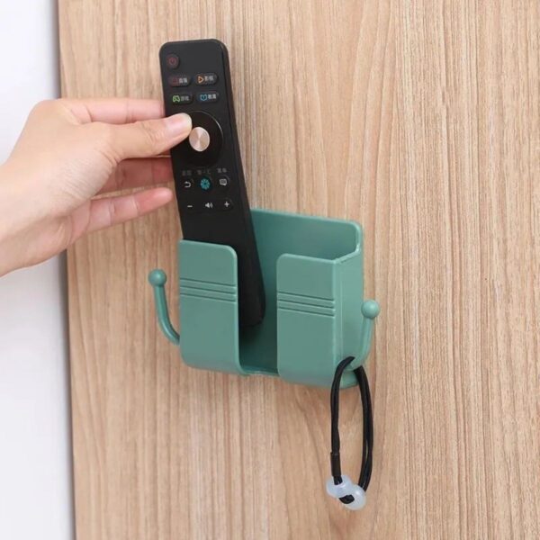 Duvar Tipi Yapışkanlı Kablo Tutuculu Telefon,Kumanda Tutucu Plastik Aparat (K0) - Görsel 5