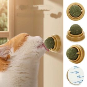 Duvara Yapışan Dönen Kedi Nanesi Cat Mint Oyun Topu Doğal Catnipli Kedi Oyuncağı (K0)