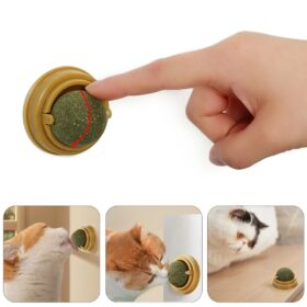 Duvara Yapışan Dönen Kedi Nanesi Cat Mint Oyun Topu Doğal Catnipli Kedi Oyuncağı (K0)