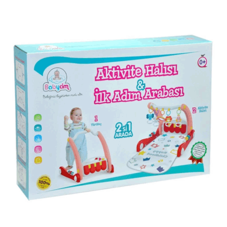 Çocuk E0634 Aktivite Halısı&İlk Adım Arabası -Pembe ,Birlik