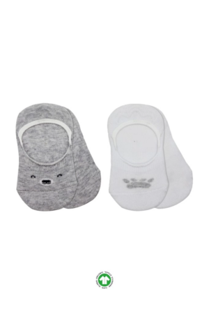 Eğitici Oyuncak Bistyle 2'Li Babet Cute Face Penye Çorap BS30103 Gri Beyaz