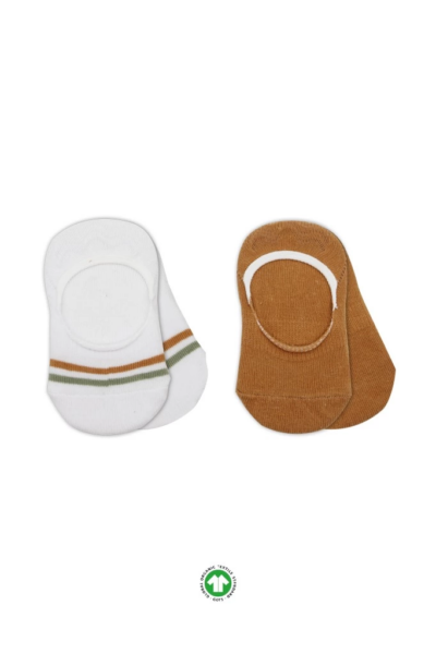 Eğitici Oyuncak Bistyle 2'Li Penye Babet Silikon Çemberli Çorap 30102 Hardal Beyaz