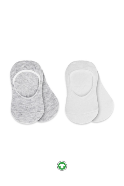 Eğitici Oyuncak Bistyle 2'Li Penye Babet Silikonlu Basic Çorap 30104 Gri Beyaz