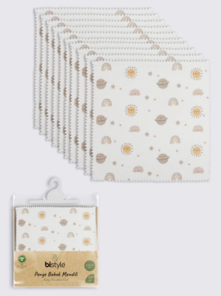 Eğitici Oyuncak Bistyle Planet 20x20 10'Lu Penye Mendil 90164 Ekru