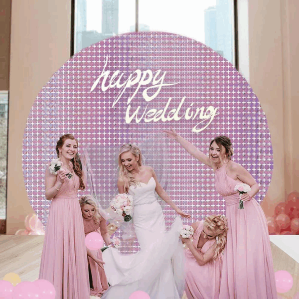Ekstra Metalize Rose Gold Renk Disko Dikdörtgen Kesim Kapı Perdesi Dekorasyon 1x2 Metre - Görsel 4