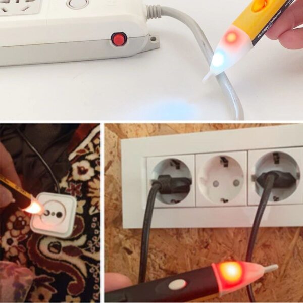 Elektrik Kaçak Dijital Kontrol Kalemi Cihazı -Dedektörlü Temassız Işıklı Kablo Voltaj Test (K0) - Görsel 5