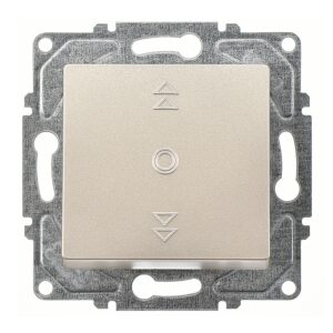 Günsan Eqona Metalik Bej Vidalı Jaluzi Kumanda Anahtarı - Tek Düğmeli 10AX 250V