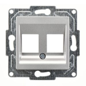 Günsan Eqona Gümüş Vidalı İkili Data Priz - Jaksız