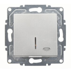 Günsan Eqona Gümüş Vidalı Eqona Işıklı Liht Anahtar