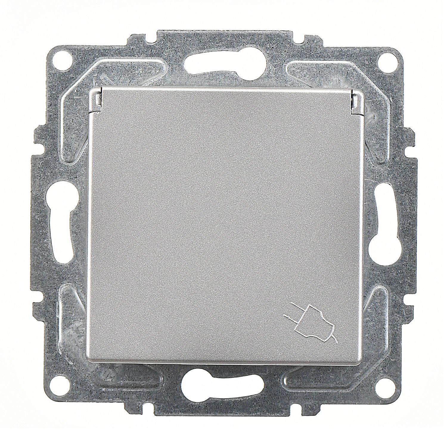 Günsan Eqona Gümüş Kapaklı Topraklı Priz- 16A 250V - Klipsli - Görsel 2