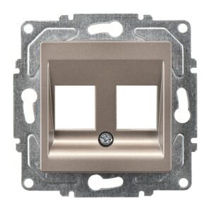 Günsan Eqona Metalik Bej Vidalı İkili Data Priz - Jaksız