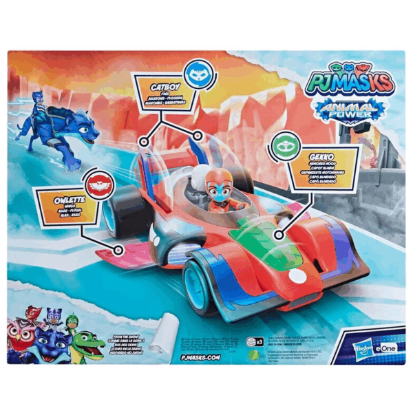 F5206 PJMaskeliler-Animal Power Turbo Şimşek Araç +3 yaş - Görsel 4