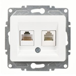 Günsan Fantasy Beyaz Data + Nümeris Telefon Prizi (RJ45 Cat5E + Cat3)