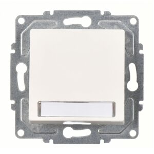 Günsan Eqona Fildişi Beyazı Vidalı Eqona Işıklı Etiketli Zil Butonu 12V