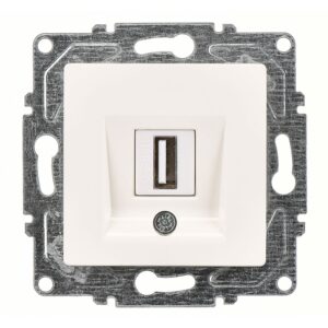 Günsan Eqona Fildişi Beyazı Vidalı USB Data Prizi