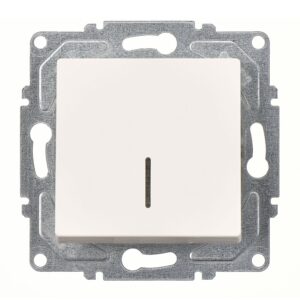 Günsan Eqona Fildişi Beyazı Vidalı Eqona Işıklı Anahtar