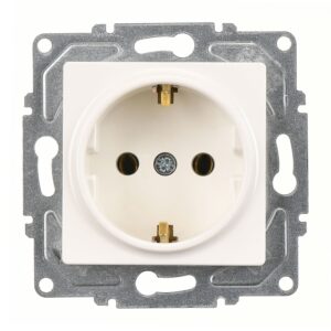 Günsan Eqona Fildişi Beyazı Topraklı Priz- 16A 250V - Vidalı