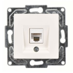 Günsan Eqona Fildişi Beyazı Vidalı Tekli Data Prizi (RJ45 Cat5E)