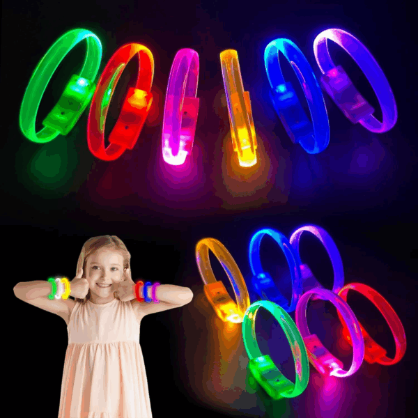 Festival  Parti Led Bileklik Baskı Yapılabilir 3 Farklı Mod Işıklı 1 Adet - Görsel 4