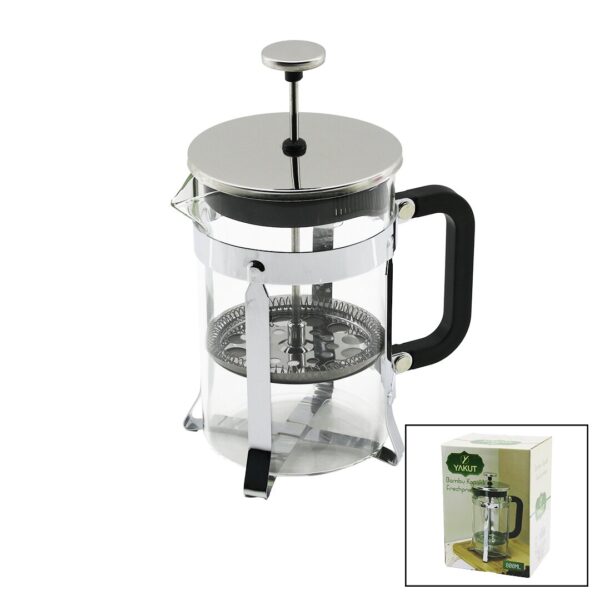 FRECHPRESS  800ML   CAM  BİTKİ SÜZGEÇİ METAL KAFES - PLASTİK SAPLI METAL KAPLAMALI PLS.KAPAK (K0)
