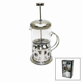 FRENCH PRESS 600ML CAM BİTKİ SÜZGEÇİ METAL KAFES - KAPAK (K0)