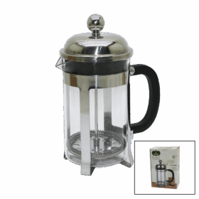 FRENCH PRESS 800ML - METAL KAFES - KAPAK CAM BİTKİ SÜZGEÇ PLASTİK KULPLU (K0)