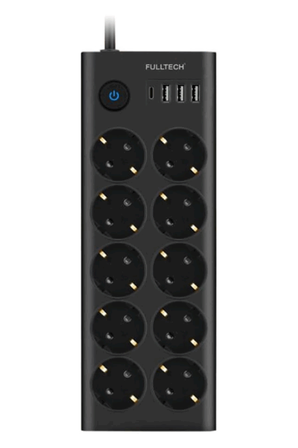 Ftr14 Type-c Girişli Akım Korumalı 10’lu Priz, 3 Usb
