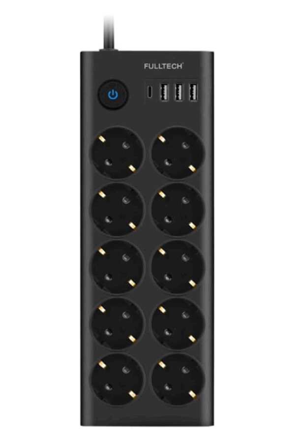 Ftr14 Type-c Girişli Akım Korumalı 10’lu Priz, 3 Usb