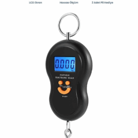 Fuego Pil Hediyeli Pratik Bagaj Valiz Bavul Ağırlık Ölçme Tartısı Çanta Kilo Terazisi 50 Kg