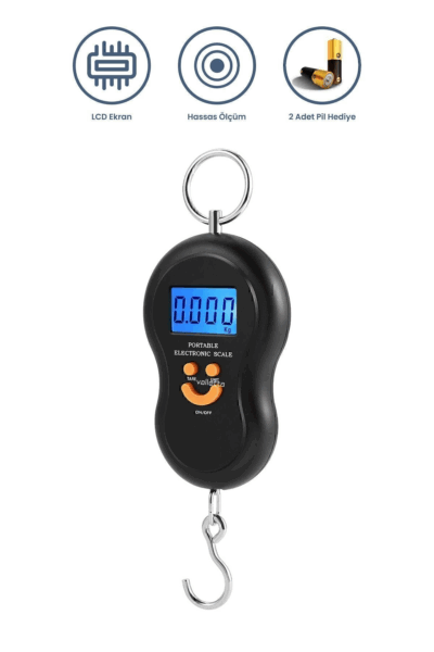 Fuego Pil Hediyeli Pratik Bagaj Valiz Bavul Ağırlık Ölçme Tartısı Çanta Kilo Terazisi 50 Kg